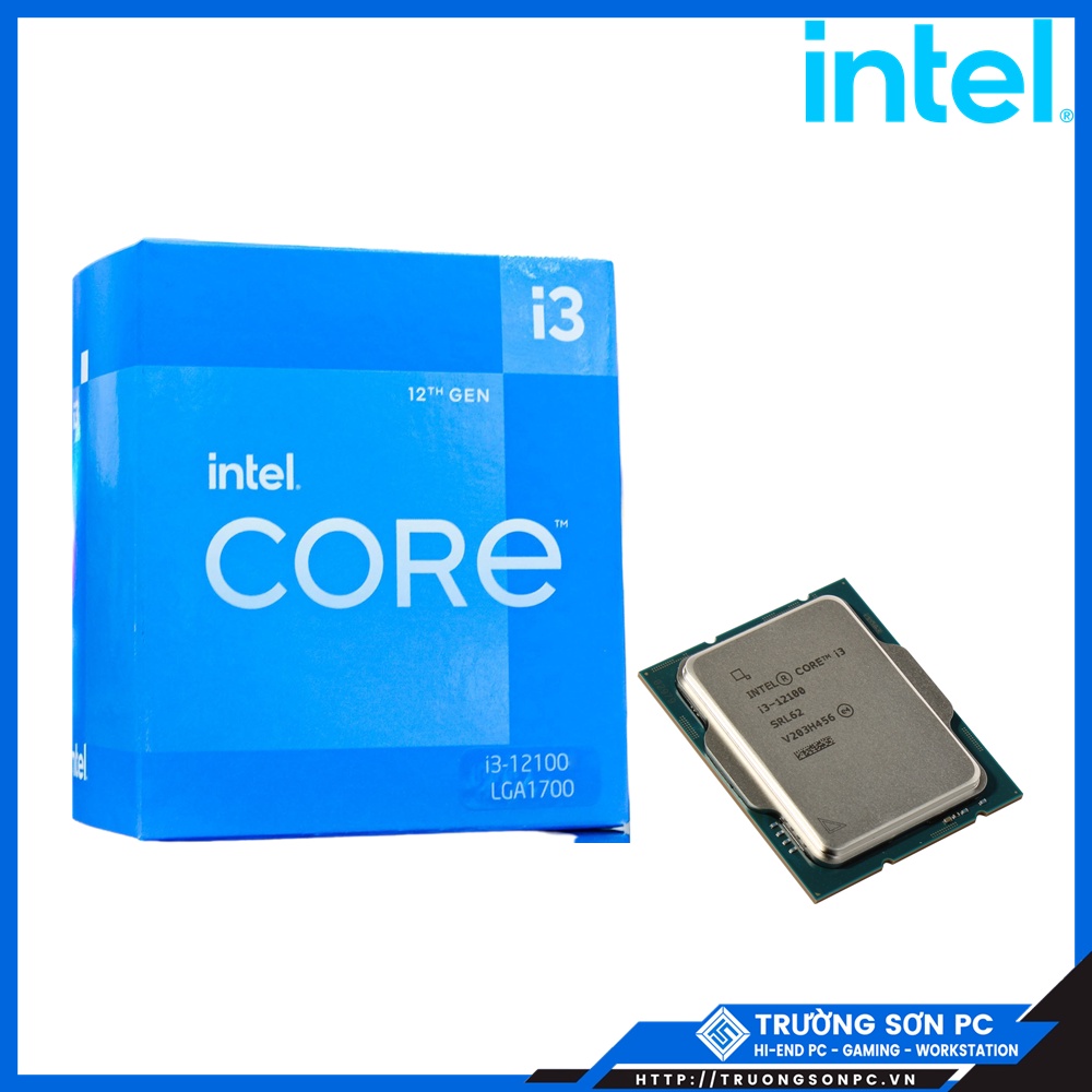 CPU Intel Core i3 12100 (3.3GHz turbo up to 4.3Ghz, 4 Cores 8 Threads, 12MB Cache, 58W) | Full Box Nhập Khẩu