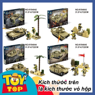 [Lẻ 1 mẫu] Đồ chơi lắp ráp xe tăng quân đội tank quân sự T90 Leclere M1A2 Challenger 2 xếp hình Kazi KY 84042 - 84045