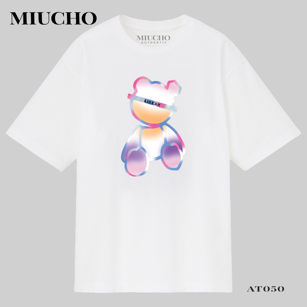 Áo phông nữ form rộng tay lỡ unisex đẹp, áo thun nữ form rộng tay lỡ unisex cotton hàn quốc AT050 Miucho in hình