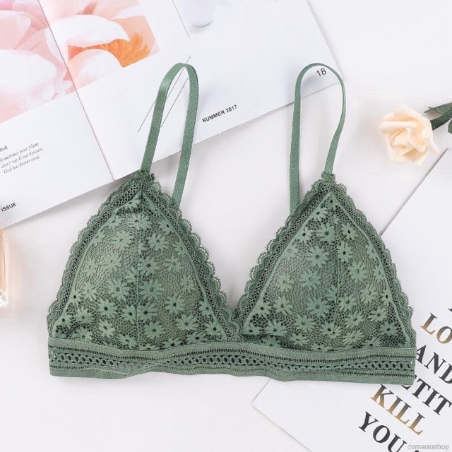 Áo ngực ren không gọng - Áo Bralete kiểu pháp Ôm nâng ngực Tự nhiên