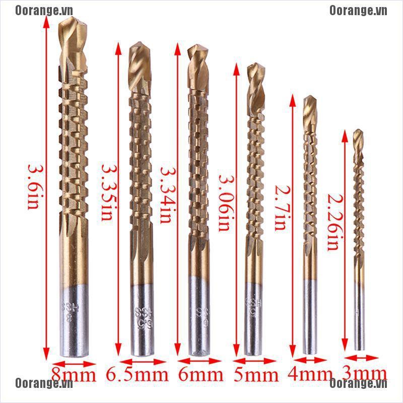 Bộ 6 Mũi Khoan Gỗ Phủ Titan Siêu Bền