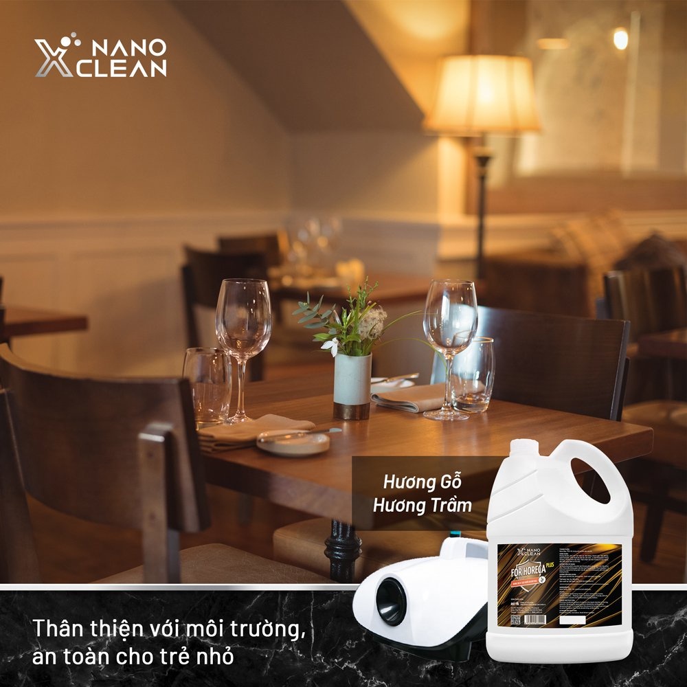 Dung dịch tạo khói, phun khói khử mùi ô tô Nano Bạc Nano Xclean Horeca 5L Diệt Khuẩn, Khử Mùi Ẩm Mốc, máy lạnh, xe hàng