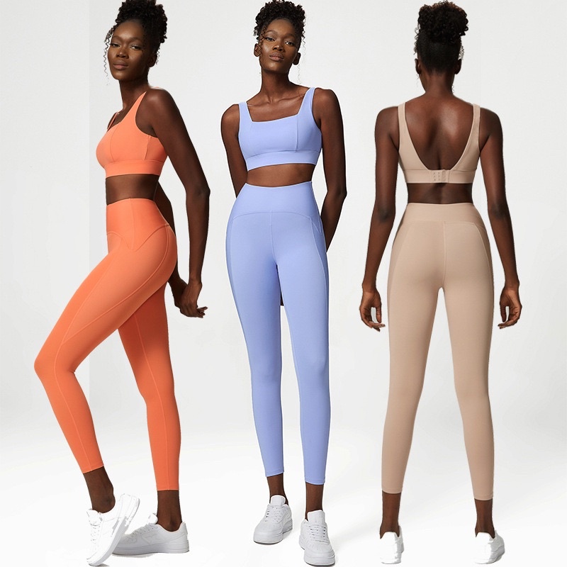 Đồ tập gym,yoga cổ ngang chất Poly cao cấp(tách lẻ bán gồm áo,quần và áo khoác)