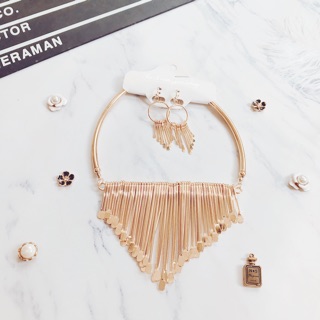 Set vòng - bông tai khung tròn thanh cắt