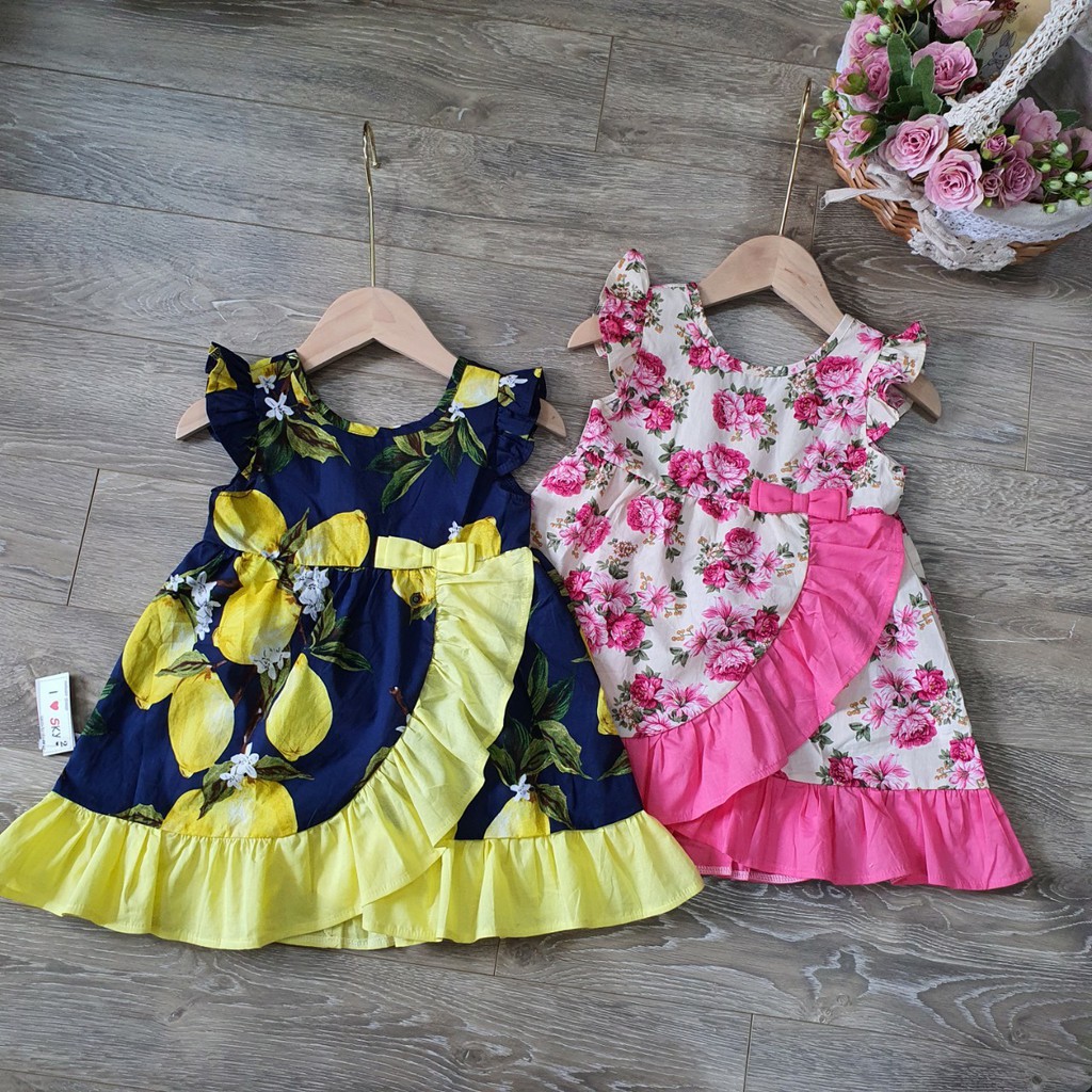 combo 4ri váy hoa trẻ em