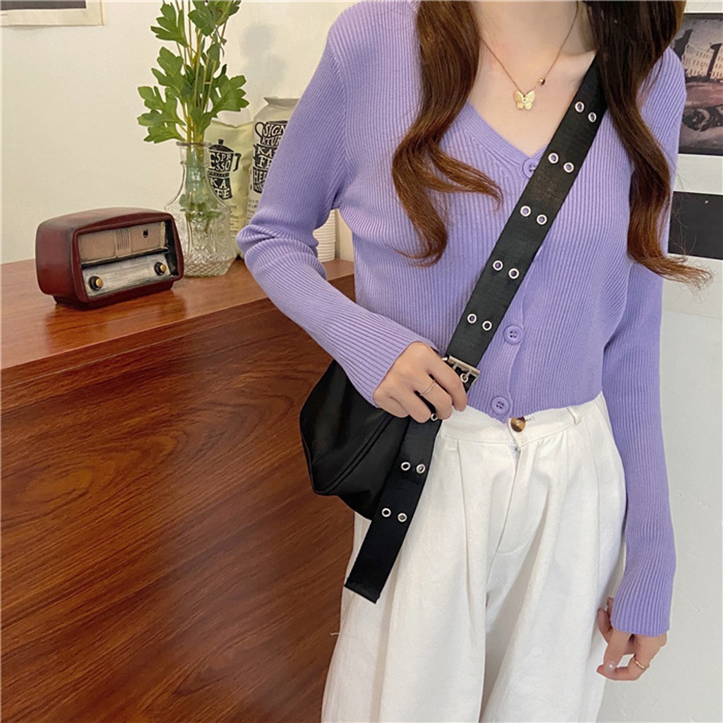 Túi Xách Đeo Chéo Nữ Vải Dù Cao Cấp Size 24 Dây Đeo Khoét Lỗ  Màu Đen Thiết Kế Đơn Giản Phong Cách Hàn Quốc