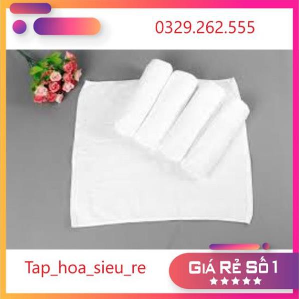 (Rẻ Vô địch) Khăn Lau Trắng Đa Năng Chất Liệu Cotton Sợi 20x20cm Khăn Trắng Lau Sạch Mọi Thứ