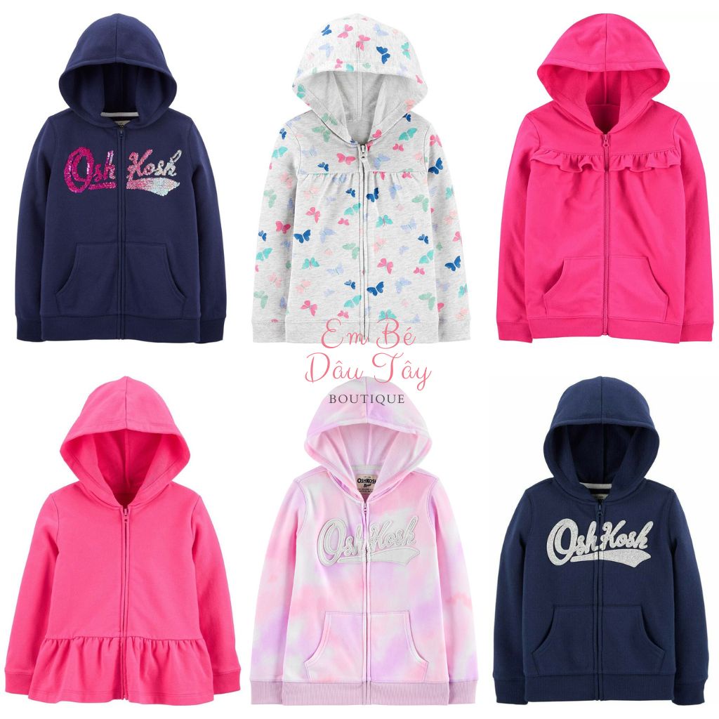 Áo khoác bé gái da cá mỏng mịn, có nón VNXK dư xịn size 18M-14T