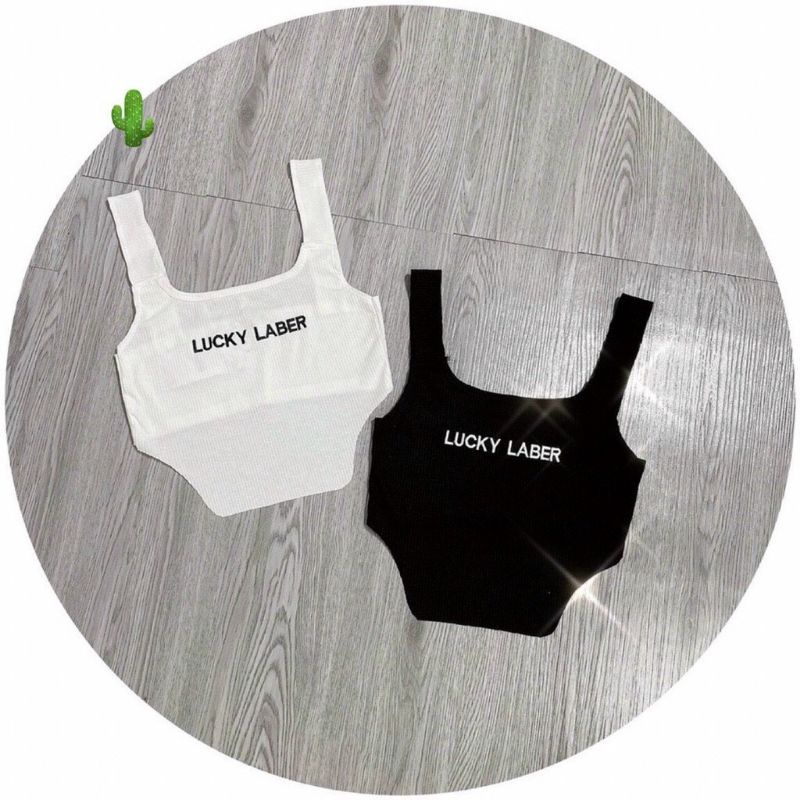 Áo 2 dây nữ bản to Luckyy dáng croptop đuôi tôm vải thun tăm co giãn tốt Shynstores