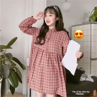 Váy suông kẻ cổ tàu - TR