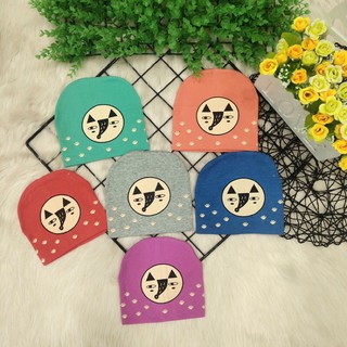 (Mã xả 05) Set 02 Mũ thun cotton  cho bé chất mềm mại dễ chịu (3-12 tháng)