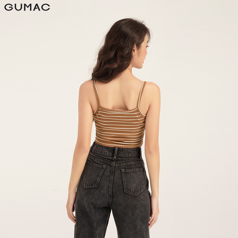Áo croptop nữ 2 dây GUMAC màu nâu, đủ size, phong cách năng động, trẻ trung AT | BigBuy360 - bigbuy360.vn
