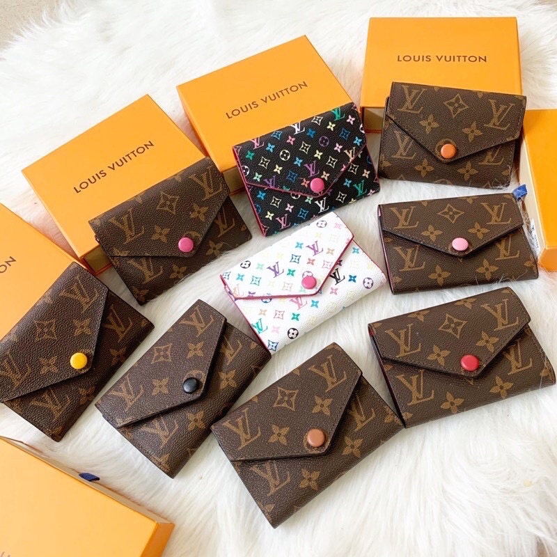 Ví gập mini bông nâu hàng fullbox