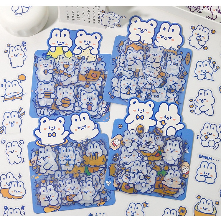 Set 40 hình dán họa tiết hoạt hình đáng yêu dùng cho trang trí DIY chống thấm nước