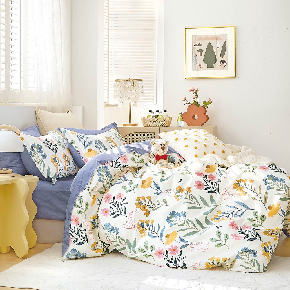 Bộ 5 món ga giường, áo gối kèm mền NIN Calisto mã màu từ 10 - 16, nhiều size giường 1m6, 1m8