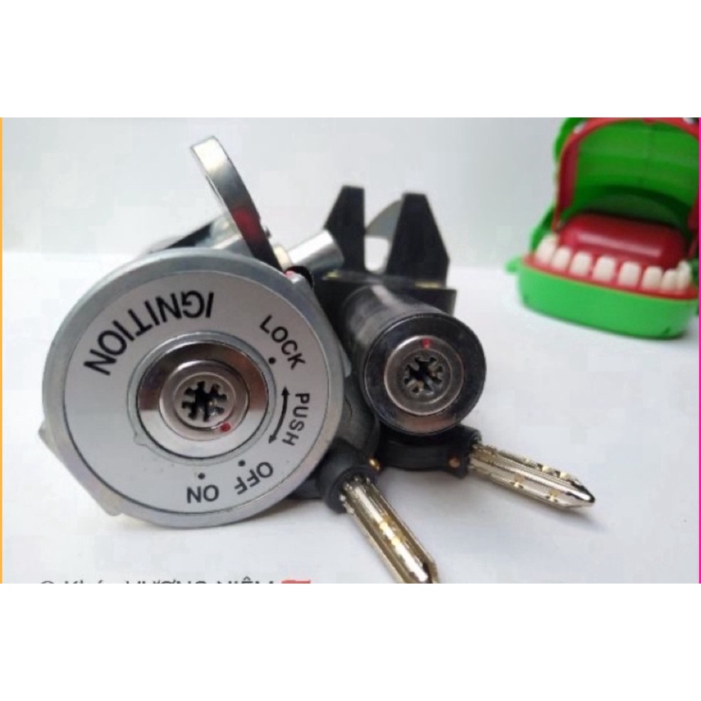Bộ Ổ Khoá cổ và yên xe gắn Xe Taurus Chìa 8 Cạnh Chống Trộm Cao Cấp Chính Hãng VƯƠNG NIỆM