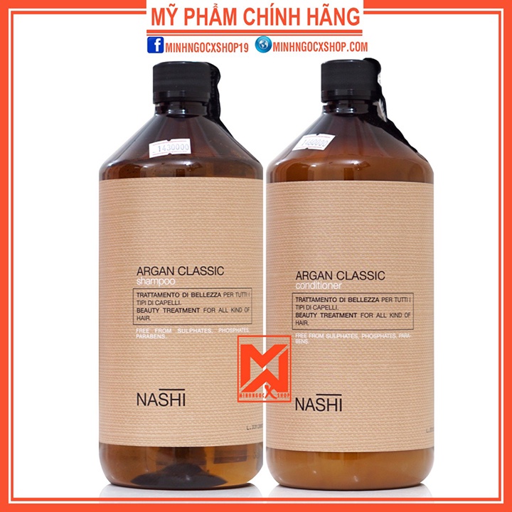 Dầu gội xả phục hồi cho mọi loại tóc NASHI ARGAN CLASSIC 1000ml chính hãng
