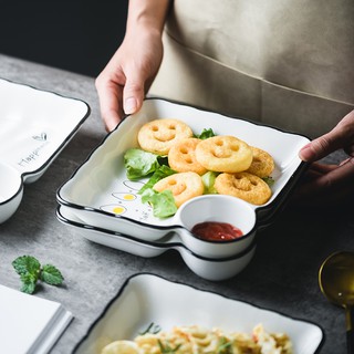 Đĩa Đựng Há Cảo Có Ngăn Đựng Nước Chấm Tiện Dụng