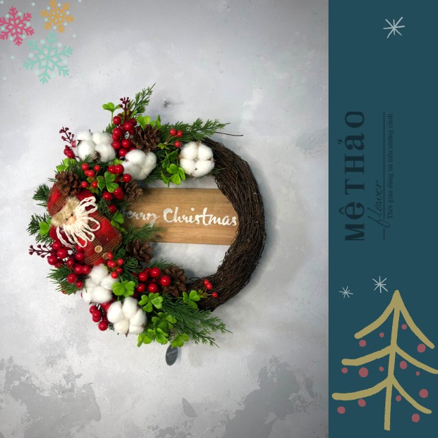 (Ảnh Shop chụp) Vòng Nguyệt Quế Noel Trang Trí Giáng Sinh, Decor Phòng Khách, Shop, Studio của Mê Thảo Flower