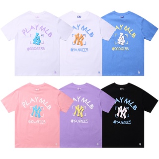 Mlb Áo Thun Tay Ngắn Chất Liệu Cotton In Họa Tiết Thời Trang Cho Nam Và Nữ