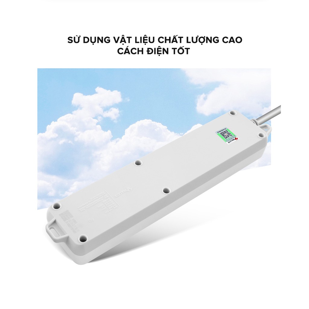 Ổ cắm điện không dây Gongniu GNVN-413K, Chống sét, Công suất 10A/250V/2500W - Hàng chính hãng 100% bảo hành toàn q