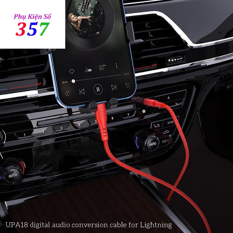 Cáp âm thanh AUX Hoco UPA18 3.5mm to ,Kết nối loa jack 3.5 với ip