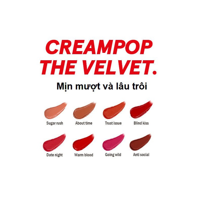 [02.2022] Son Kem Siêu Lì, Chống Trôi CandyLab Creampop The Velvet Lip Color