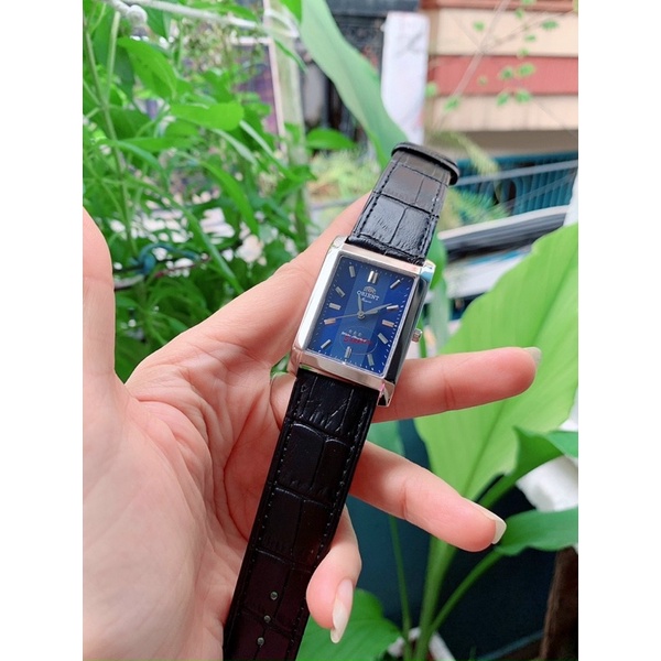 Đồng Hồ Cặp Đôi Nam Nữ Orient Dây Da Mặt Vuông , Kính sapphire