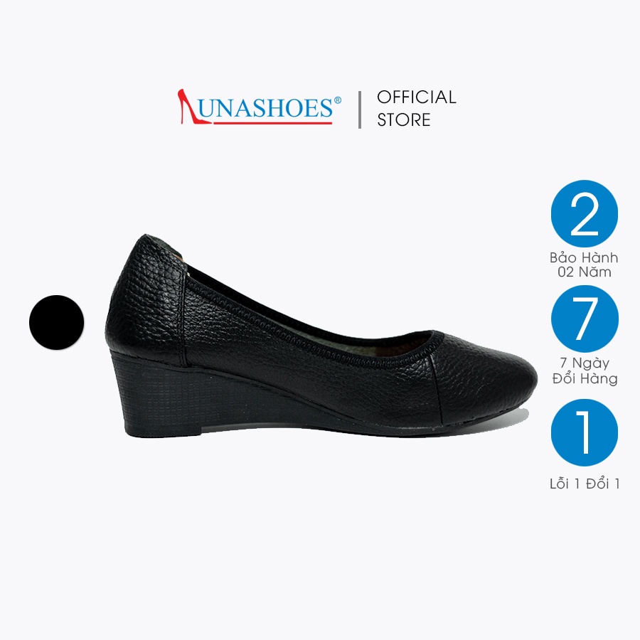 Giày xuồng nữ 3p mũi tròn da bò thật LUNASHOES 2510 bảo hành 2 năm cao cấp dễ đi kiểu Hàn quốc nhiều màu