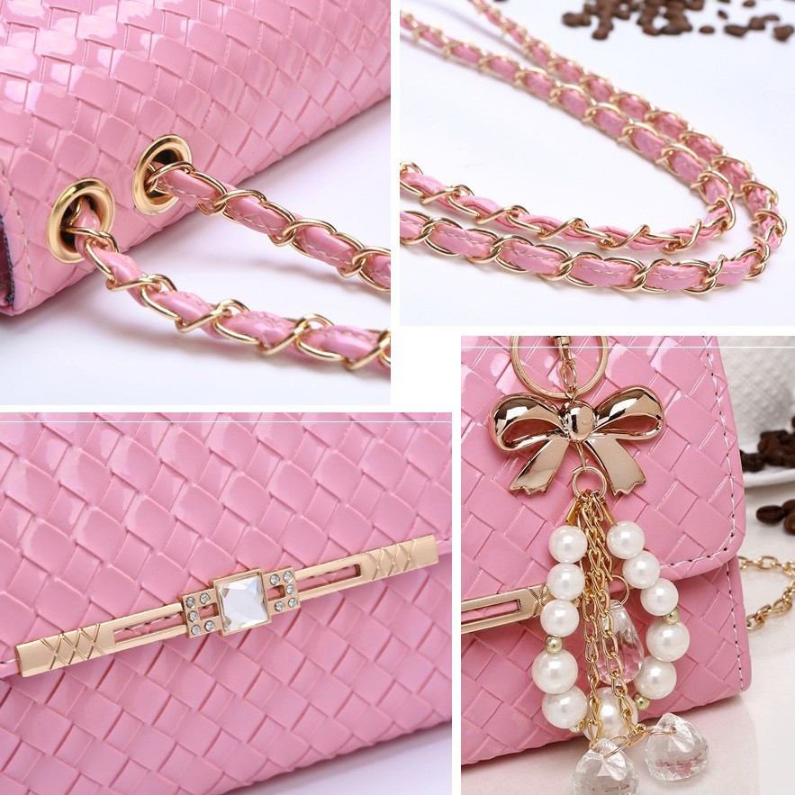 Túi Đeo Chéo, Túi Đeo Chéo T20 Caro Lớn  Màu Hồng Phấn