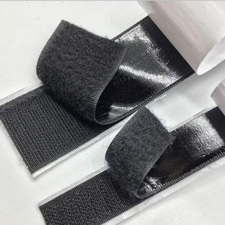 Băng Móc nhám, dán xé có keo sẵn bản 2cm - màu xám (velcro tape/ khóa nhám)