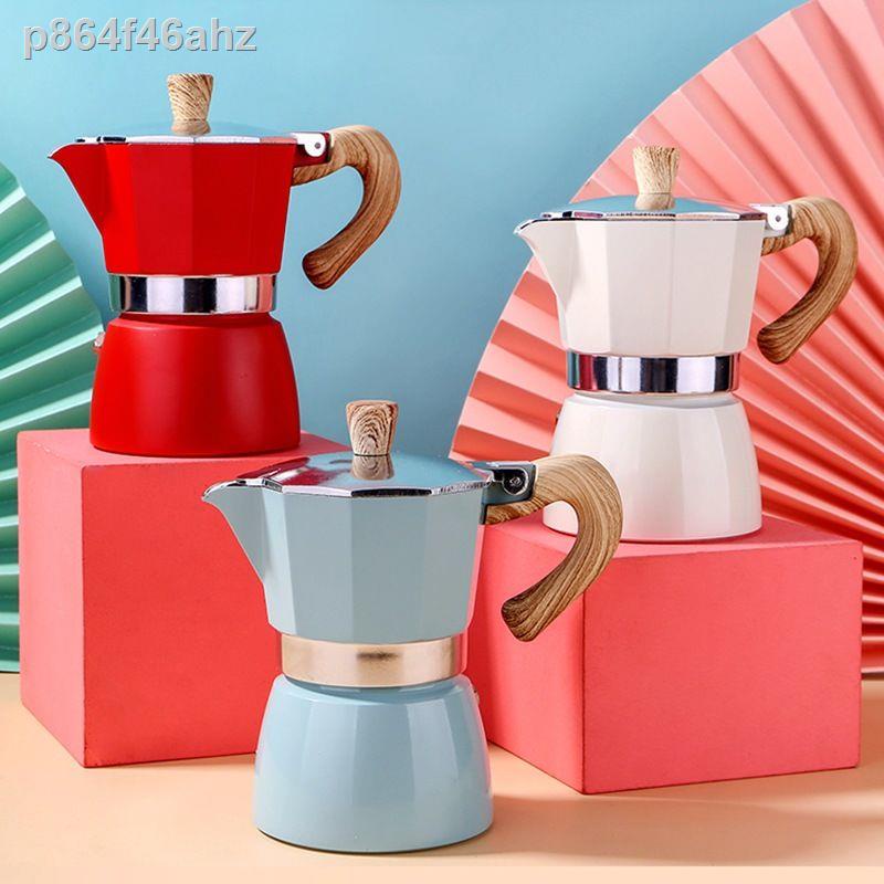 [bán chạy]♀Bình pha cà phê dày nồi nhôm bát giác kiểu châu Âu Máy nổ moka pot Ý cổ điển