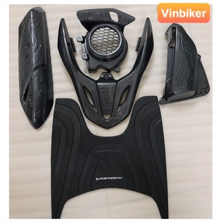 Bộ Ốp 5 Món Vision 2021-2022  Vân Carbon và Xi crom Cao Cấp