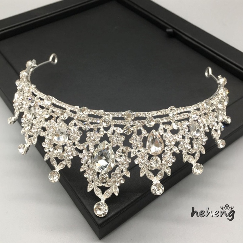 Cài Tóc Hình Vương Miện Đính Đá Lấp Lánh Cho Cô Dâu