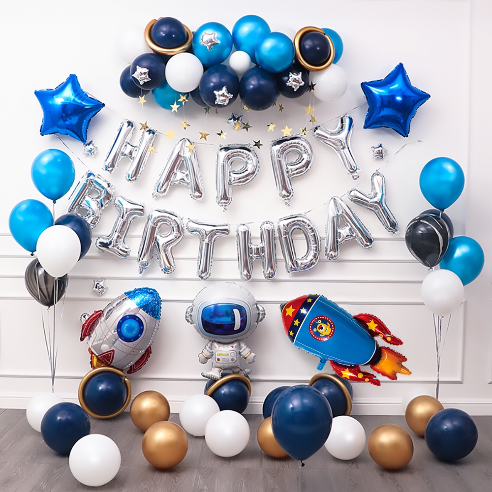 Bong bóng hình tên lửa trang trí tiệc sinh nhật