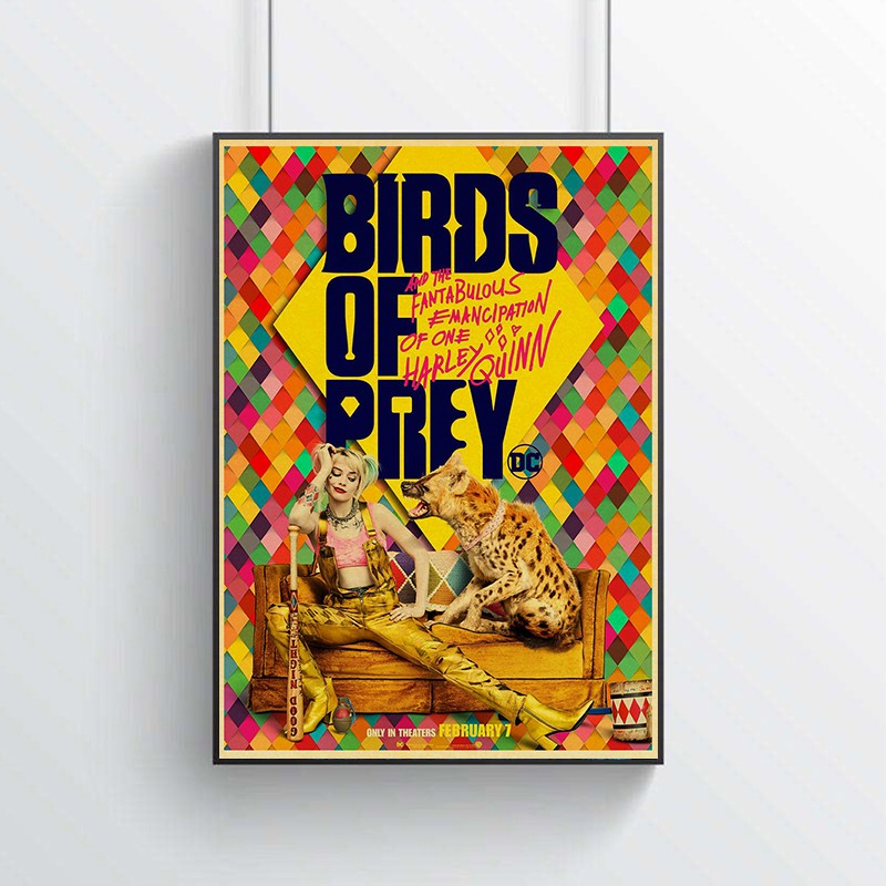 Ảnh treo tường hình phim Harley Quinn phong cách retro trang trí nhà