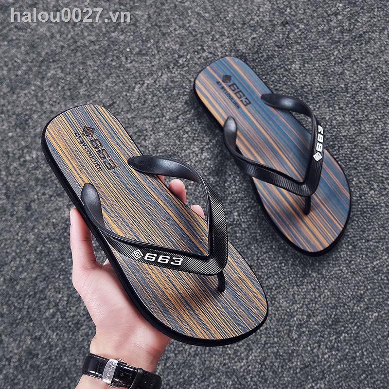 ✿Ready stock✿  Wood grain slippers men s summer flip flops trend Korean personality outdoor non-slip 2021 new flip-flop sandals and