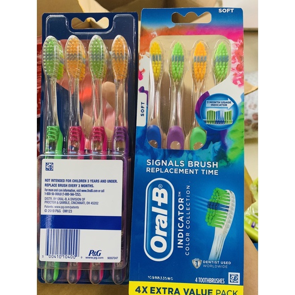 Set 4 cây bàn chải Oral B của Mỹ