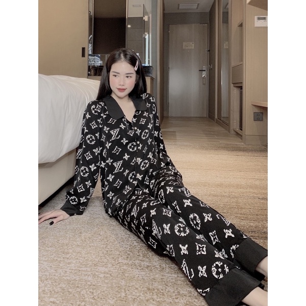 Đồ Bộ Pijama Nữ Lụa Mango Cao Cấp,Tay Dài Quần Dài,Mềm Mượt