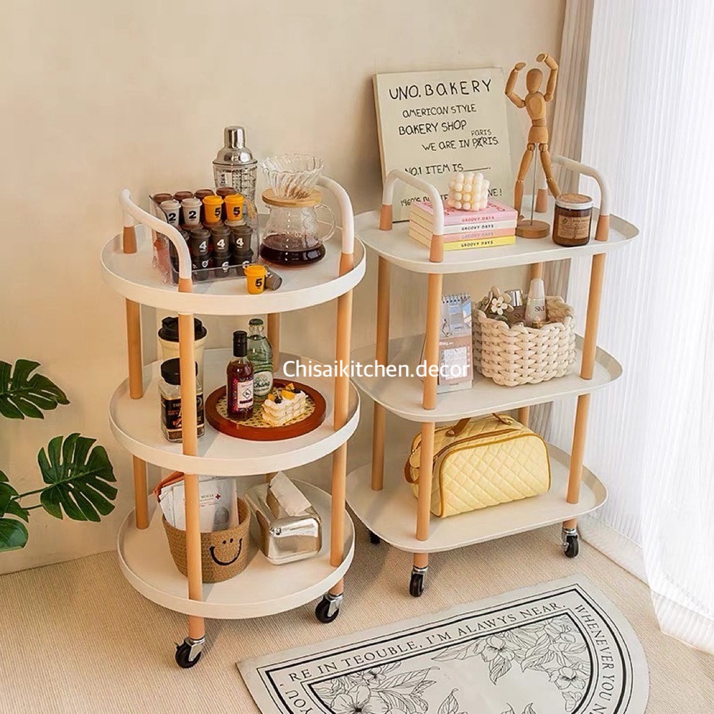 Kệ xe đẩy 3 tầng đựng đồ, Kệ xe đẩy di động đa năng