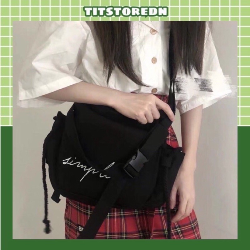 Túi trống size trung simple douning ulzzang
