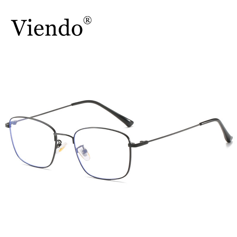 Mắt kính VIENDO gọng vuông bằng kim loại thời trang cho nam nữ có độ -1.00 ~ -4.00