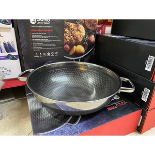Chảo sâu lòng chống dính 2 mặt Inox 3 lớp đúc liền Kimscook Noon Song 30cm đáy từ