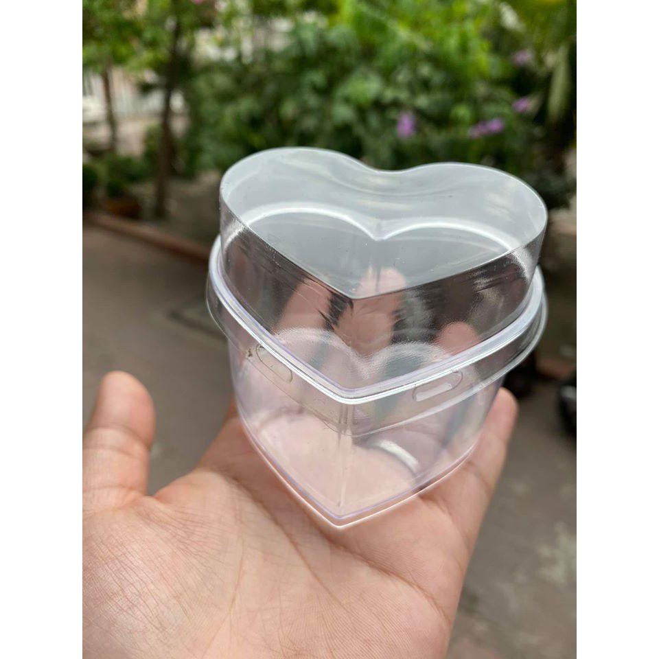 Set 10 Hộp Hình Tim Trong Suốt Đựng Bánh Mousse