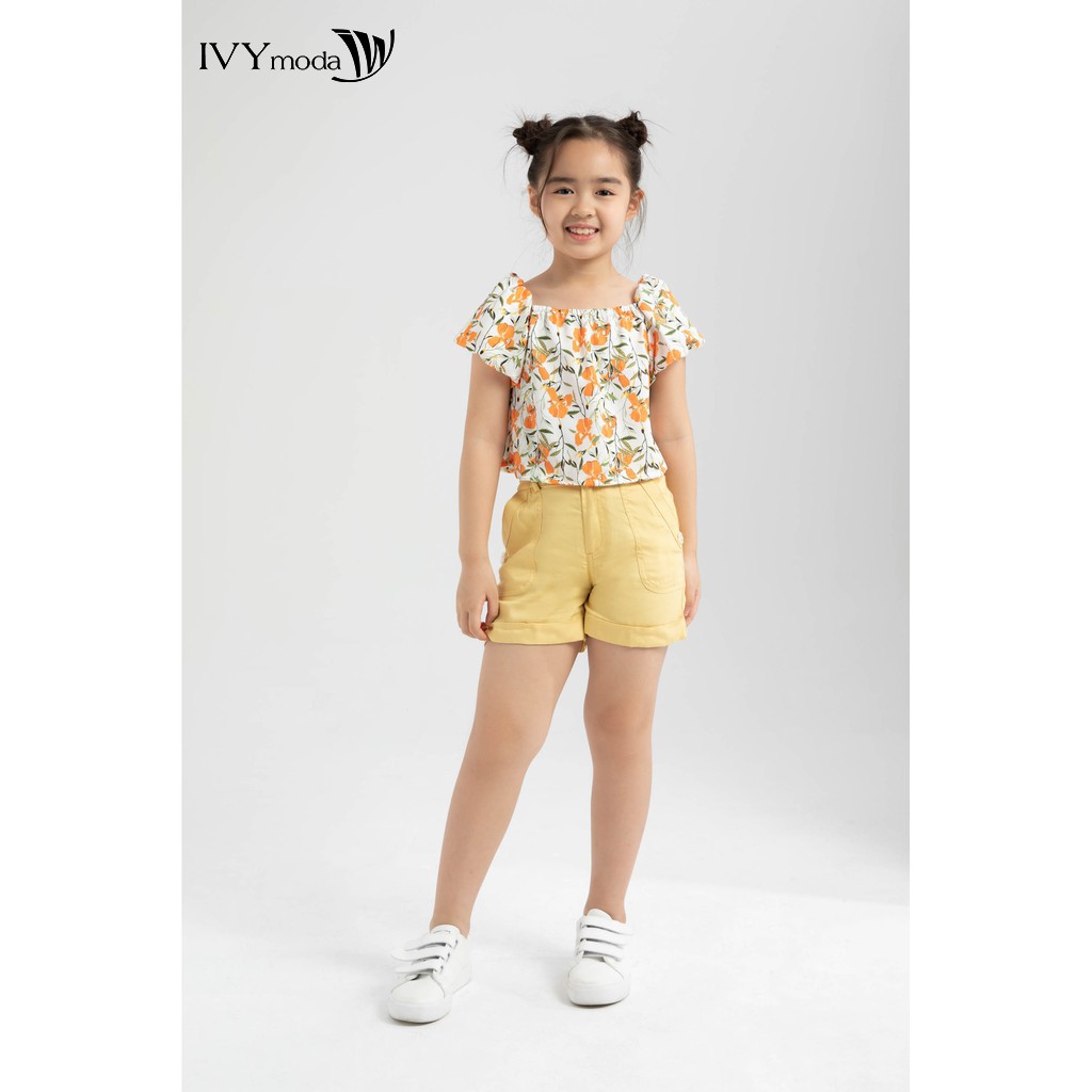 Áo croptop cổ vuông bé gái IVY moda MS 16G1251