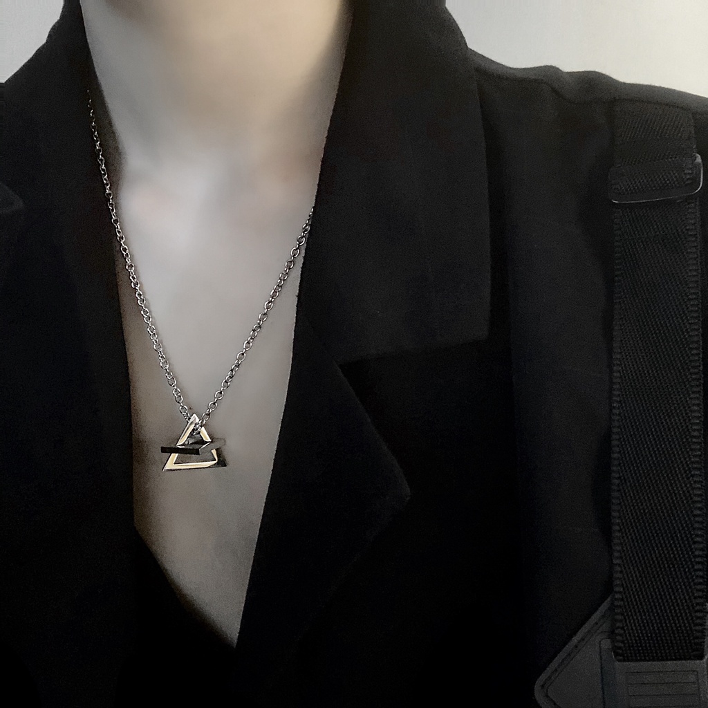 Vòng Cổ Mặt Hình Tam Giác Cá Tính Độc Đáo Phong Cách Hip-Hop