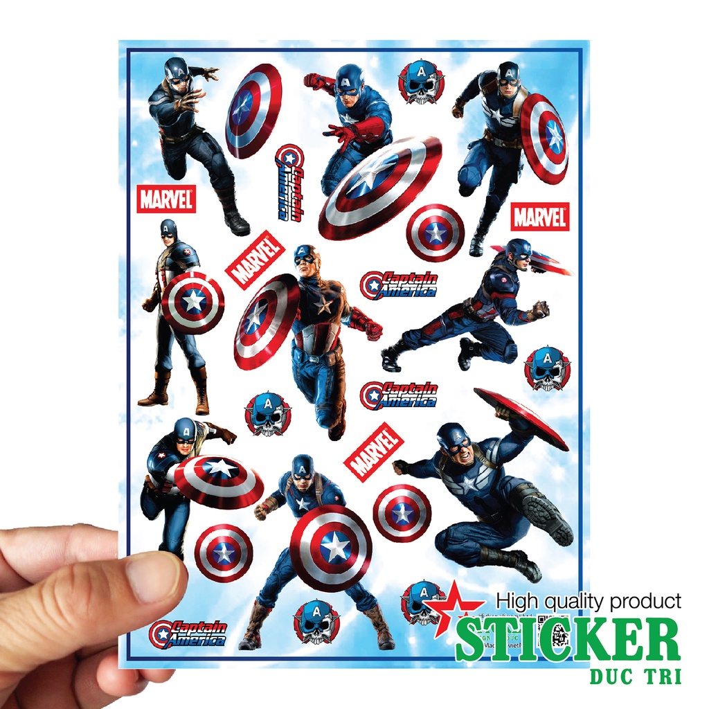 Bộ Sticker CAPTAIN, Miếng dán được cắt sẳn có màng bảo vệ chống nước chống trầy.