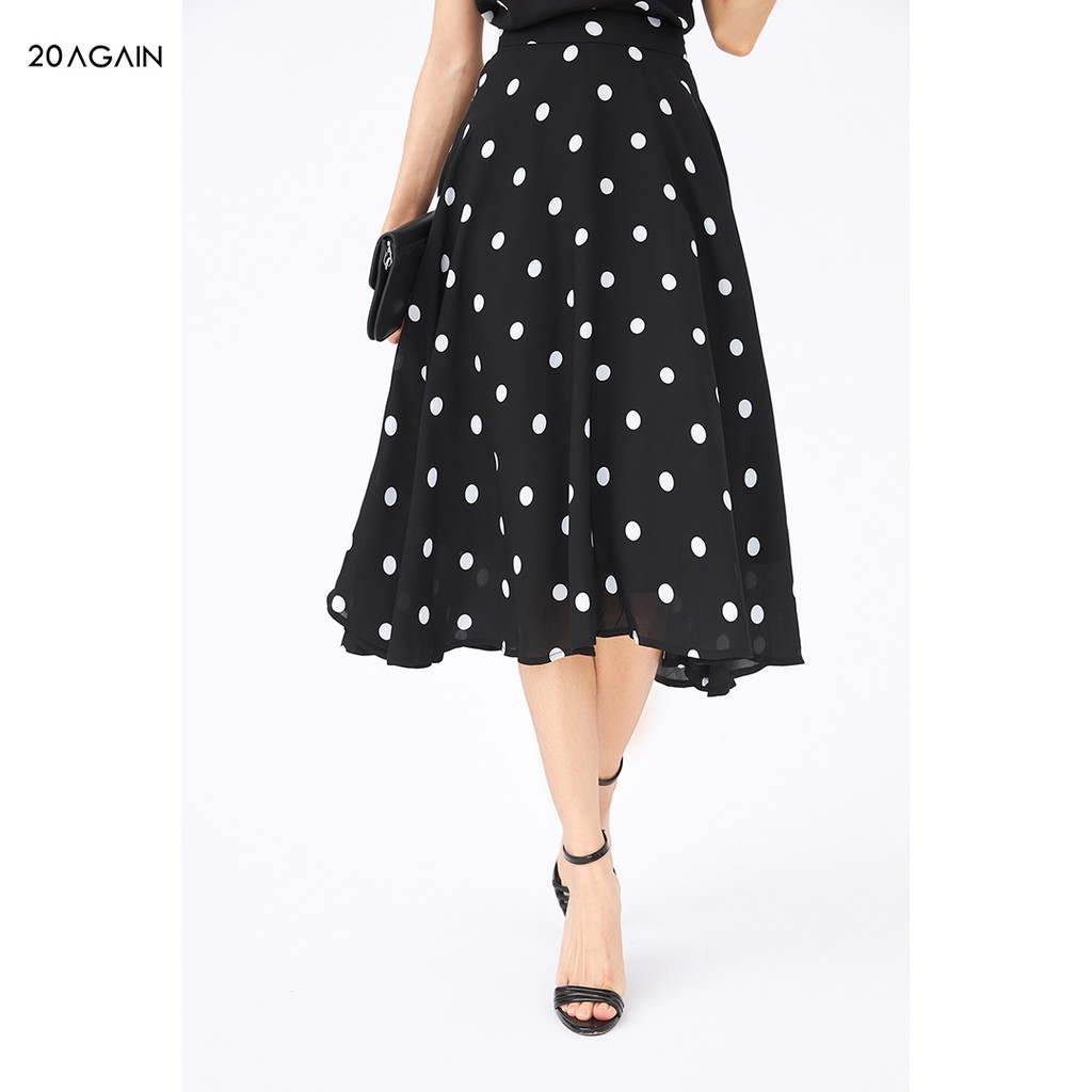 Chân váy xòe tròn 20Again JXA1863 chất liệu voan cát mềm mại, che khuyết điểm tối đa cho đôi chân