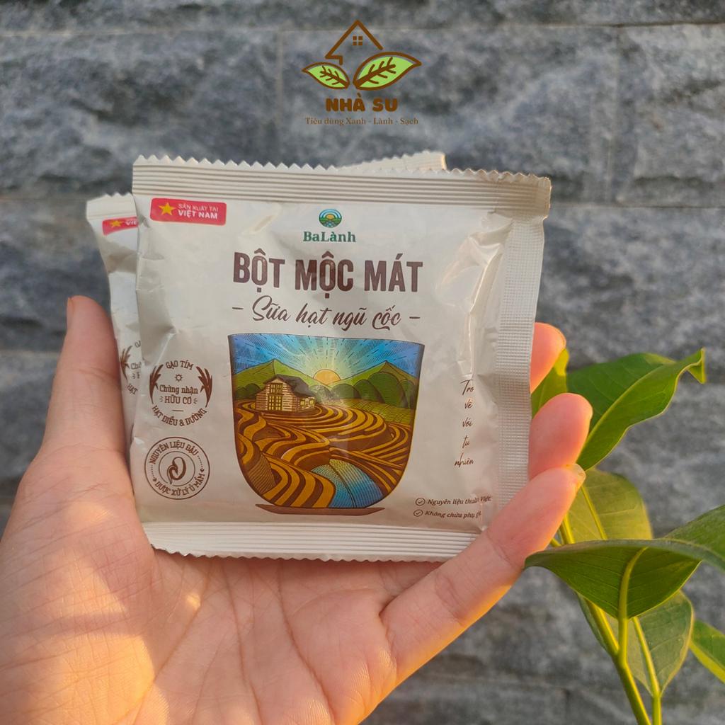 Bột mộc mát ngũ cốc Ba Lành - Bột ngũ cốc dinh dưỡng từ gạo và hạt, bột sữa hạt thuần chay - Hộp 500g gồm 20 túi nhỏ