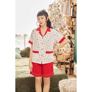 [O] VIBES Đồ bộ Pijama lửng Tym Red Py Set